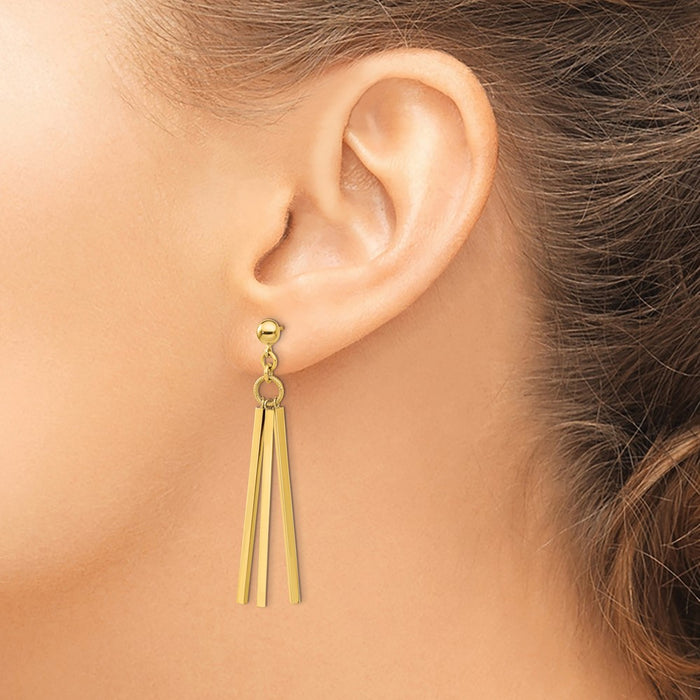 Shop Stylish 14K Gold Polished Triple Bar Drop Earrings - Exclusive Design-4