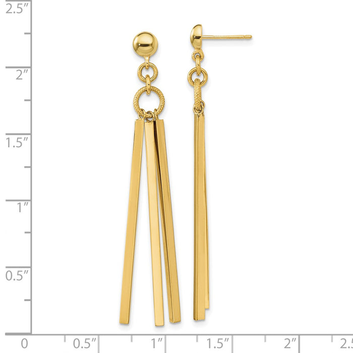 Shop Stylish 14K Gold Polished Triple Bar Drop Earrings - Exclusive Design-3