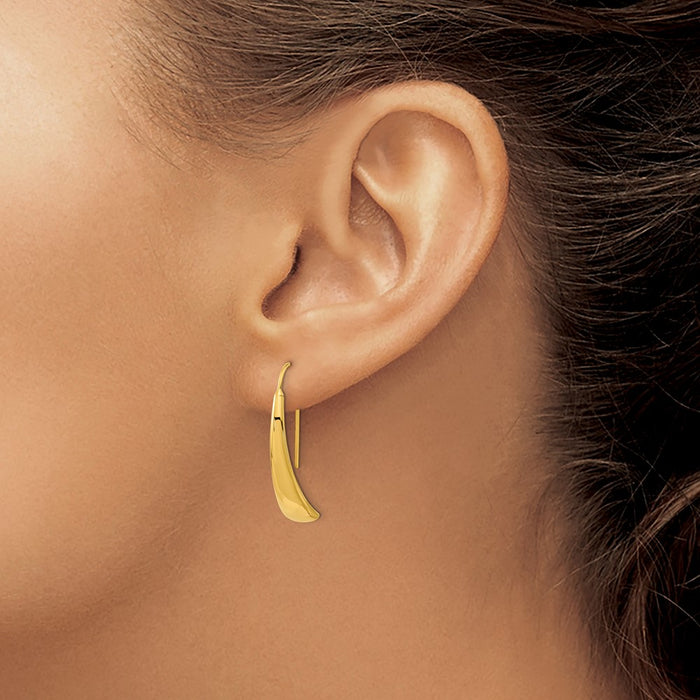 Shop Stylish 14K Gold Polished Hollow Wire Earrings - Luxury at 0.85mm-3