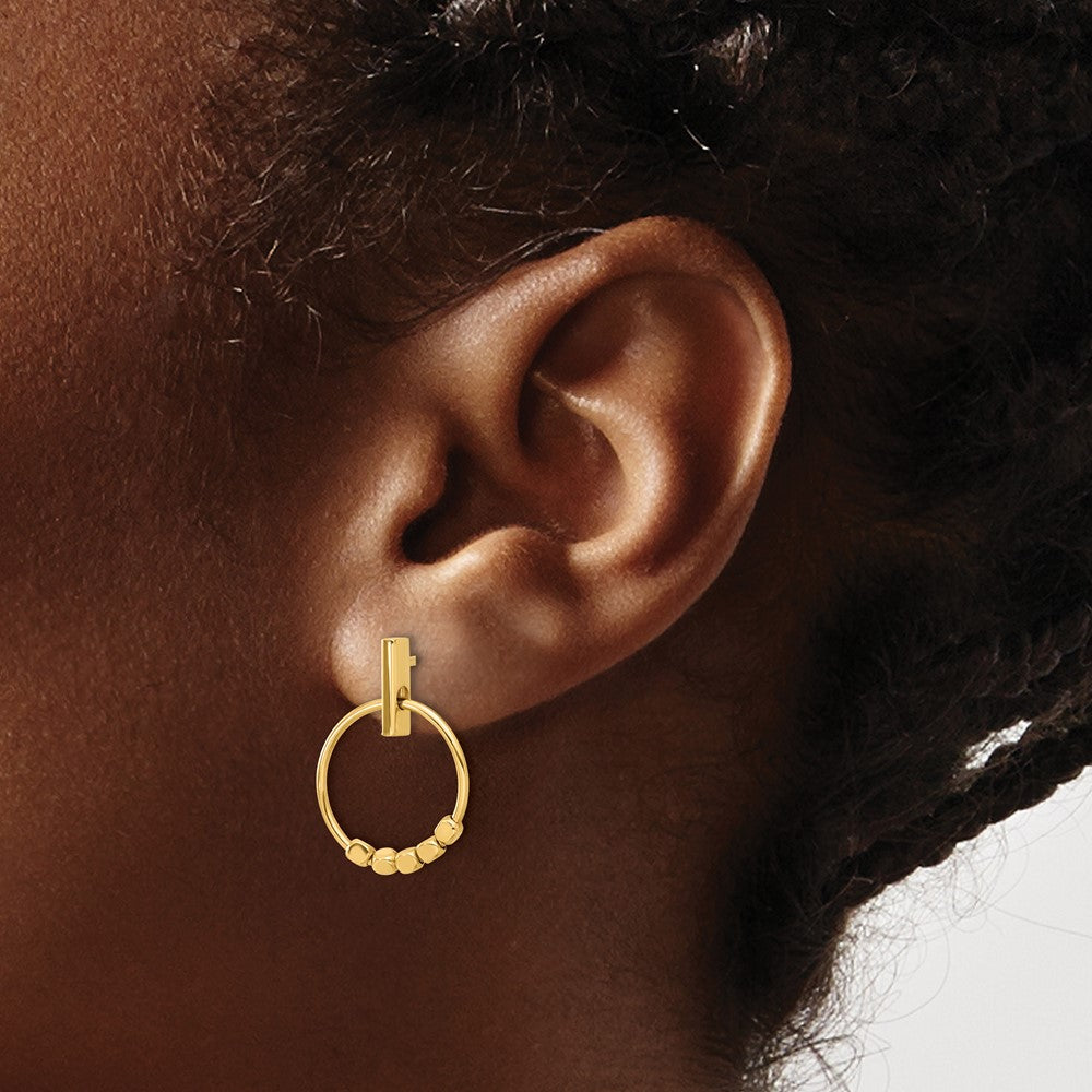 Shop Stylish 14K Gold Polished Circle Drop Earrings - Luxury Design, Lightweight