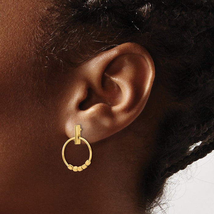 Shop Stylish 14K Gold Polished Circle Drop Earrings - Luxury Design, Lightweight-3