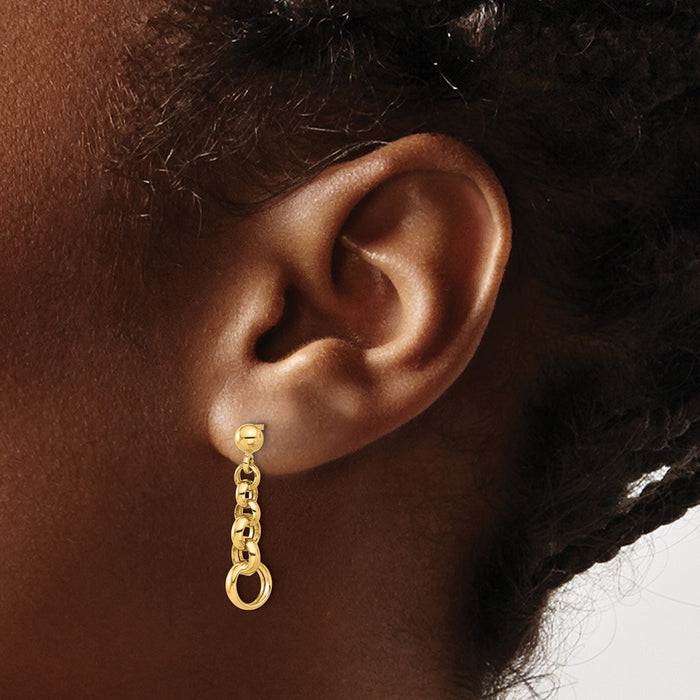Buy Stylish 14K Gold Polished Circle Link Stud Earrings - Exclusive Value-3