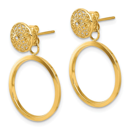 Shop Exclusive 14K Gold Polished Hollow Circle Dangle Earrings - Stylish Design