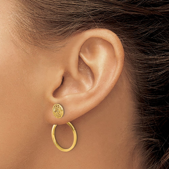 Shop Exclusive 14K Gold Polished Hollow Circle Dangle Earrings - Stylish Design-3