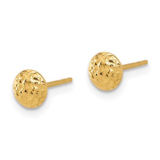 Buy Stylish 14K Polished Diamond-Cut Button Post Earrings - 5.5mm, Luxury Value