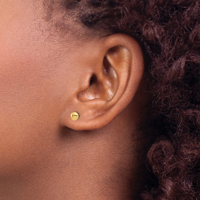 Shop Stylish 14K Gold Polished 4.5mm Button Post Earrings - Affordable Luxury-3