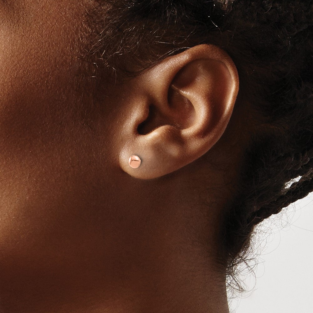Shop 14K Rose Gold Polished 4.5mm Button Stud Earrings - Stylish & Affordable!