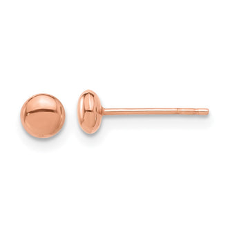 Shop 14K Rose Gold Polished 4.5mm Button Stud Earrings - Stylish & Affordable!