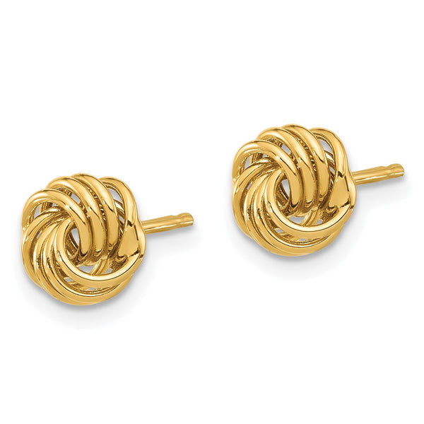 14K Gold Polished Love Knot Stud Earrings - Style GR1-1020140