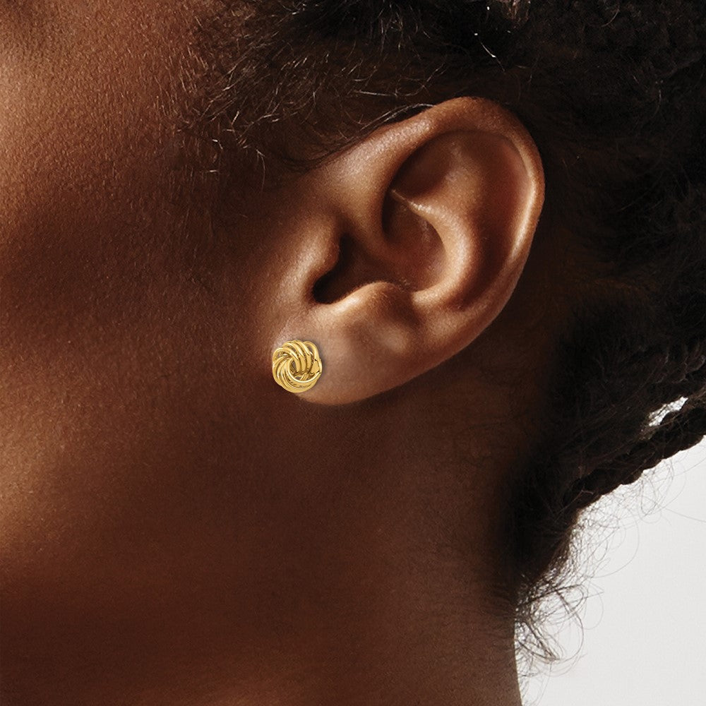 Buy Stylish 14K Gold Polished Love Knot Stud Earrings - Affordable Luxury!