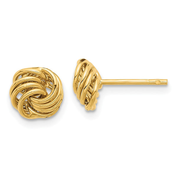 14K Gold Polished Love Knot Stud Earrings - Style GR1-1020140