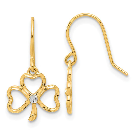 Shop Exclusive 14K Gold & White Rhodium Clover Dangle Earrings - Stylish Design