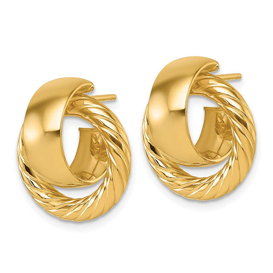 Buy Stylish 14K Polished Twisted C-Hoop Doorknocker Earrings | Luxury Design