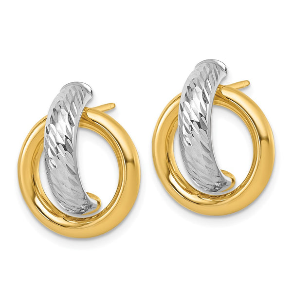 14K Gold Diamond-Cut Doorknocker Earrings - .85mm