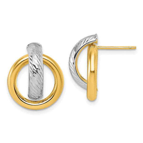 14K Gold Diamond-Cut Doorknocker Earrings - .85mm