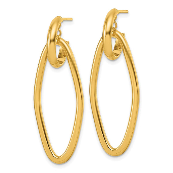 14K Gold Polished Oval C-Hoop Earrings