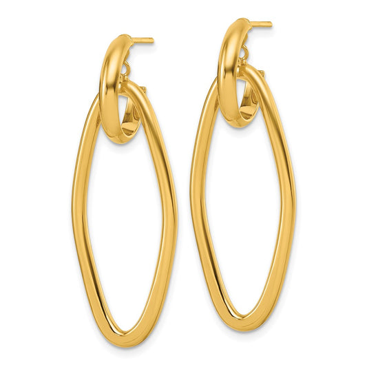 Exclusive 14K Gold Polished Oval C-Hoop Earrings - Stylish & Affordable Jewelry