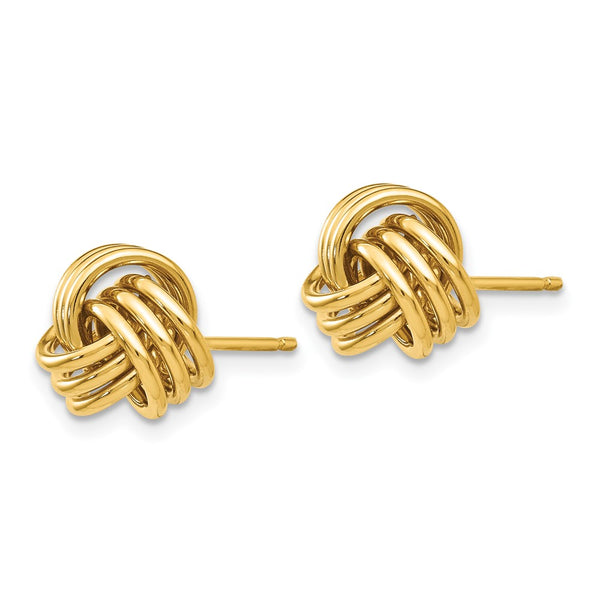 14K Gold Polished Triple Knot Stud Earrings - Style GR1-1020152