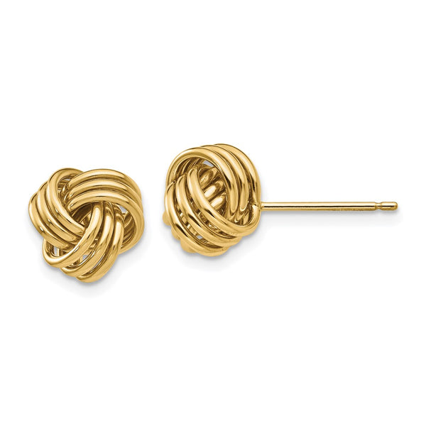 14K Gold Polished Triple Knot Stud Earrings - Style GR1-1020152