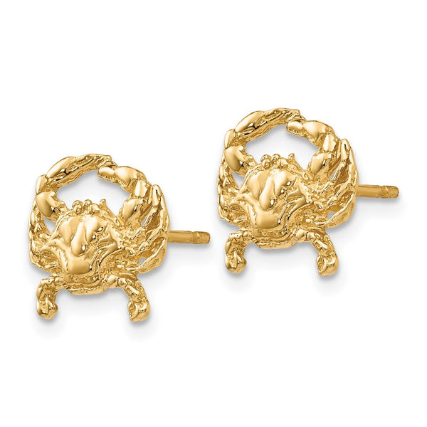 14K Gold Crab Stud Earrings