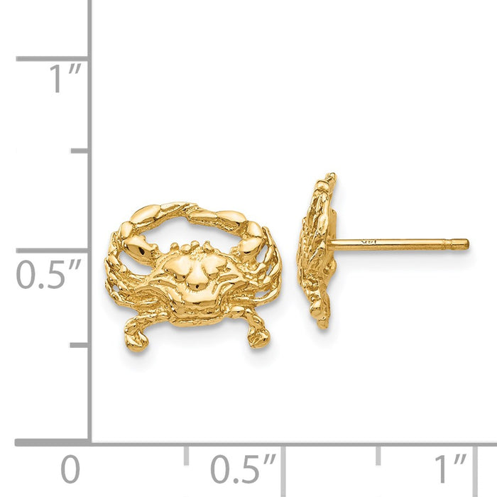 Shop Stylish 14K Gold Crab Stud Earrings - Exclusive Design, Affordable Luxury-4