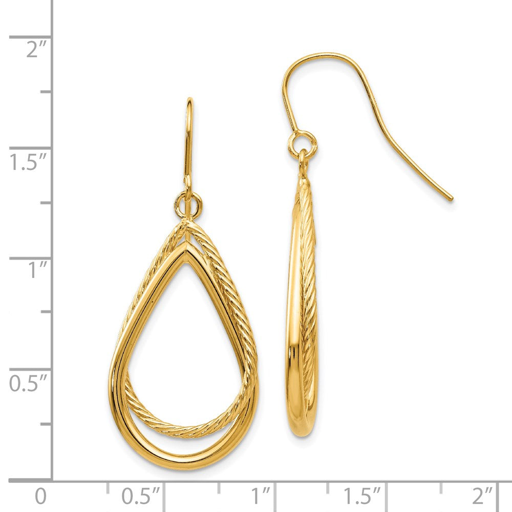 Shop Exclusive 14K Gold Teardrop Earrings - Stylish Polished & Textured Design