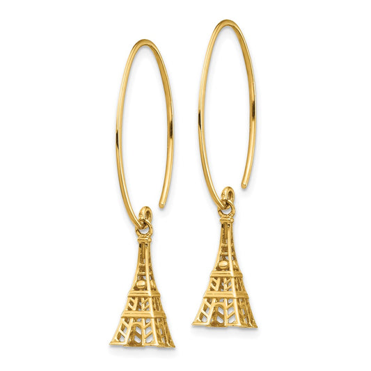 Buy Stylish 14K Gold Eiffel Tower Drop Earrings - Exclusive Design, Affordable Price