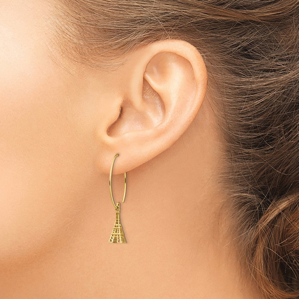 Buy Stylish 14K Gold Eiffel Tower Drop Earrings - Exclusive Design, Affordable Price
