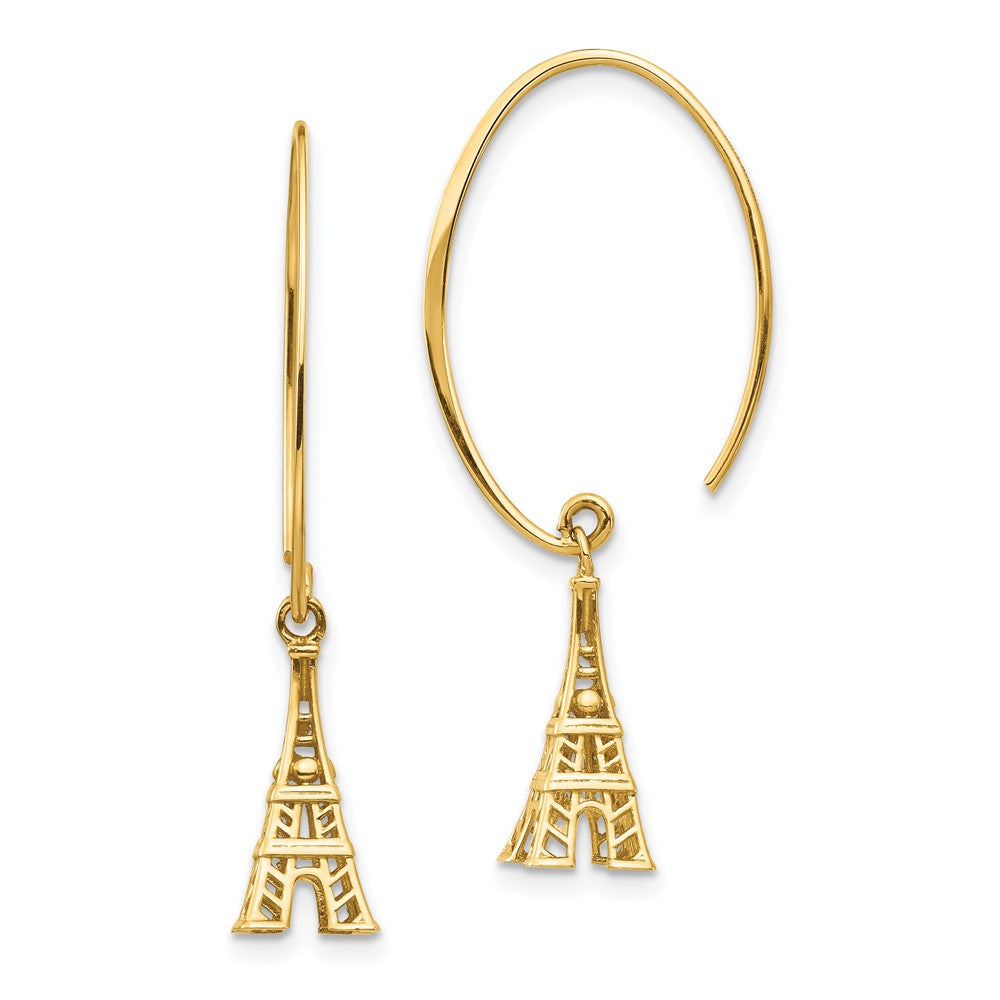 Buy Stylish 14K Gold Eiffel Tower Drop Earrings - Exclusive Design, Affordable Price