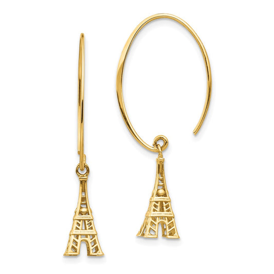 Buy Stylish 14K Gold Eiffel Tower Drop Earrings - Exclusive Design, Affordable Price