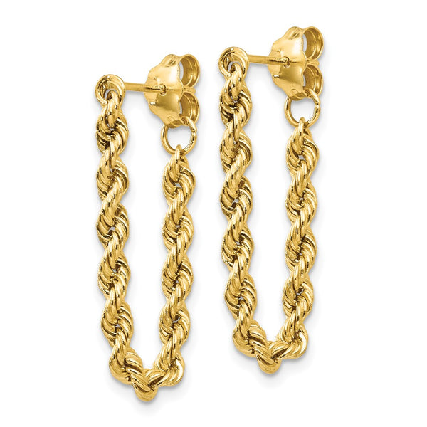 14K Gold Hollow Rope-Style Earrings