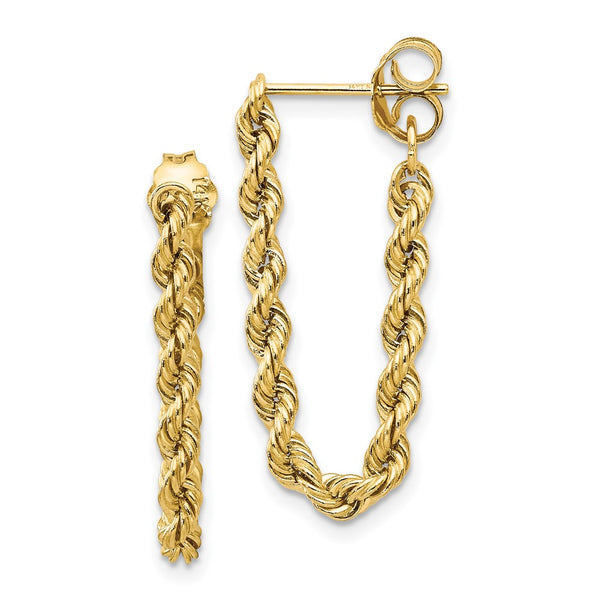 14K Gold Hollow Rope-Style Earrings