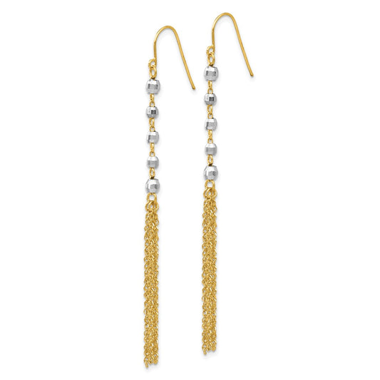Shop Stylish 14K Two-Tone Beaded Tassel Earrings - Luxury Look, Affordable Price