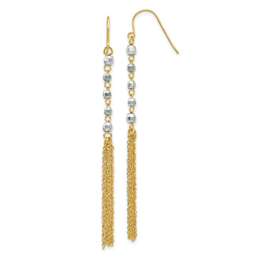 Shop Stylish 14K Two-Tone Beaded Tassel Earrings - Luxury Look, Affordable Price
