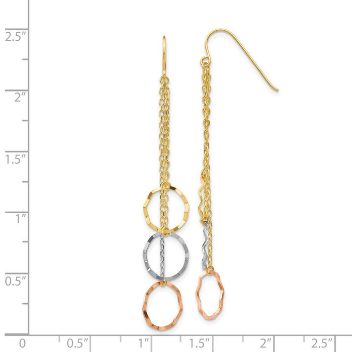 Shop Stylish 14K Tri-Color Geometric Circle Earrings - Exclusive Faceted Design-4