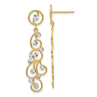 Exclusive 14K Gold Filigree Dangle Earrings - Stylish, Lightweight Design