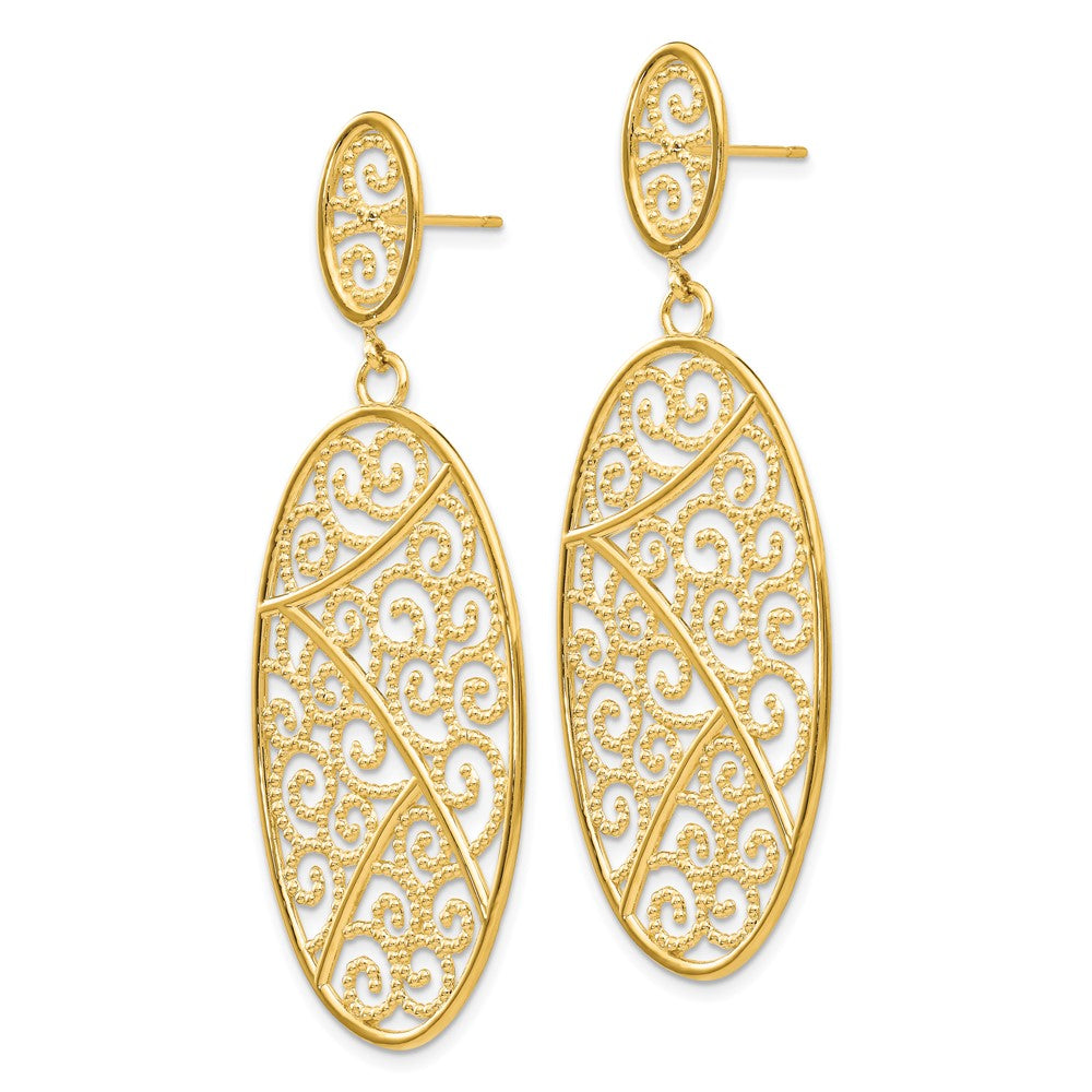 High-Quality 14K Gold Oval Drop Earrings - Stylish & Affordable Elegance