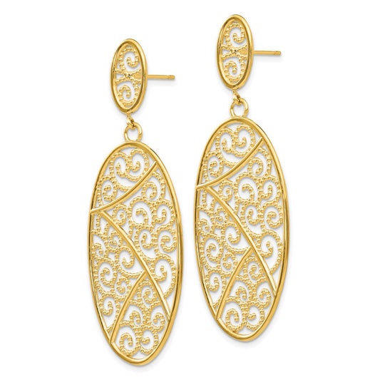 High-Quality 14K Gold Oval Drop Earrings - Stylish & Affordable Elegance