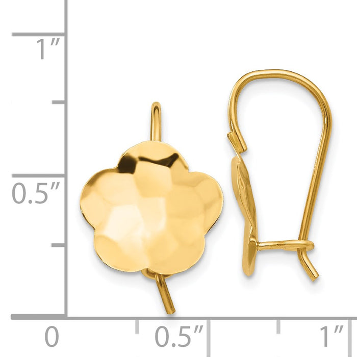 Buy Stylish 14K Gold Hammered Flower Disc Earrings - Exclusive Concave Design-4