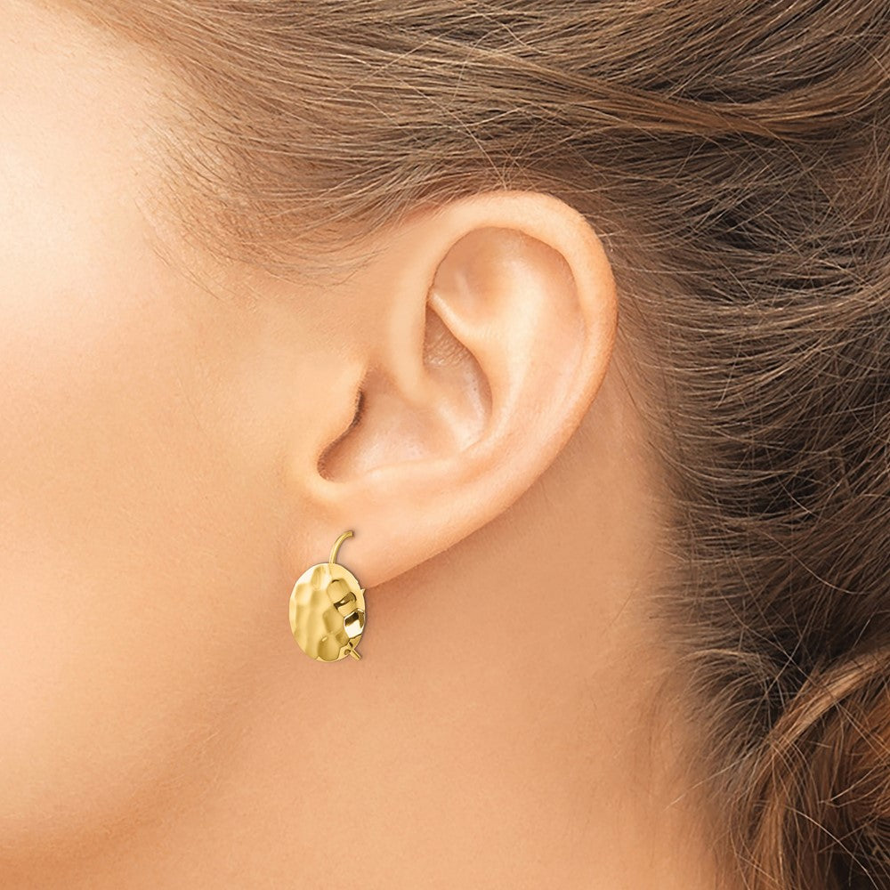Exclusive 14K Gold Hammered Circle Disc Earrings - Stylish & Affordable Value!
