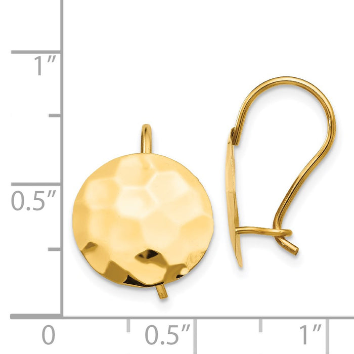 Exclusive 14K Gold Hammered Circle Disc Earrings - Stylish & Affordable Value!-4