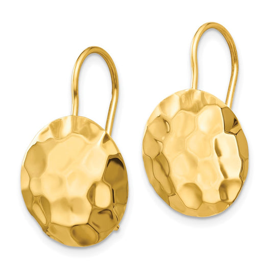 Shop Stylish 14K Gold Hammered Circle Disc Earrings - Exclusive Design & Value!