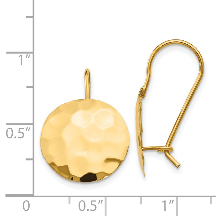 Shop Stylish 14K Gold Hammered Circle Disc Earrings - Exclusive Design & Value!-4