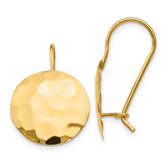 Shop Stylish 14K Gold Hammered Circle Disc Earrings - Exclusive Design & Value!
