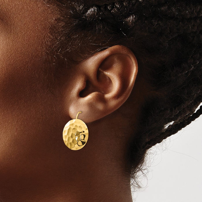 Buy Exclusive 14K Gold Hammered Hoop Earrings - Stylish & Affordable Design-3