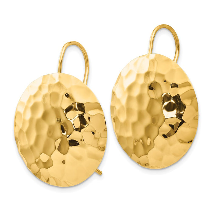 High-Quality 14K Gold Hammered Hoop Earrings - Stylish & Affordable Elegance-2