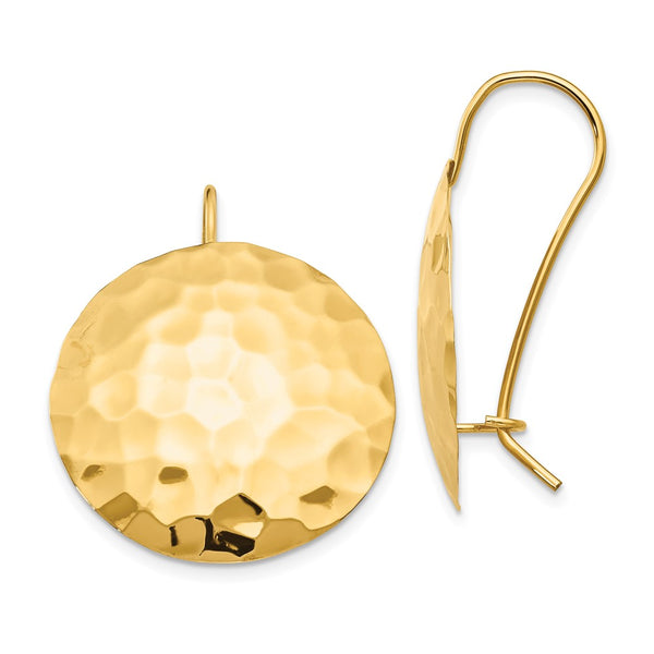 14K Gold Hammered Hoop Earrings - Style GR1-1020164