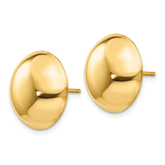 Shop Stylish 14K Gold 15.5mm Button Post Earrings - Luxury Quality at Value Price!