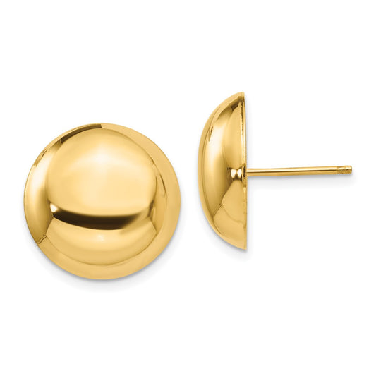 Shop Stylish 14K Gold 15.5mm Button Post Earrings - Luxury Quality at Value Price!