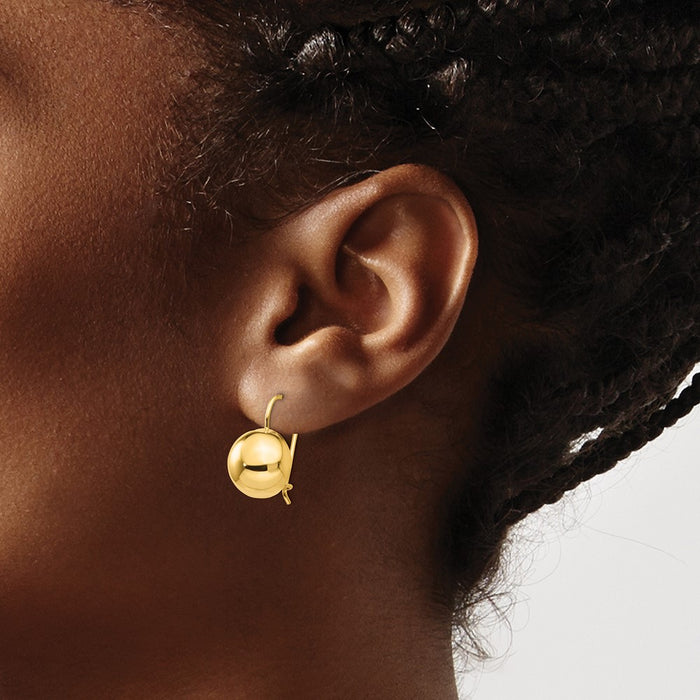 Shop Stylish 14K Gold 12mm Hollow Half Ball Earrings - Affordable Luxury!-3